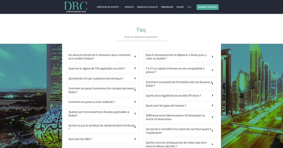 Questions Dubai Les questions fréquentes sur la création de société à Dubaï